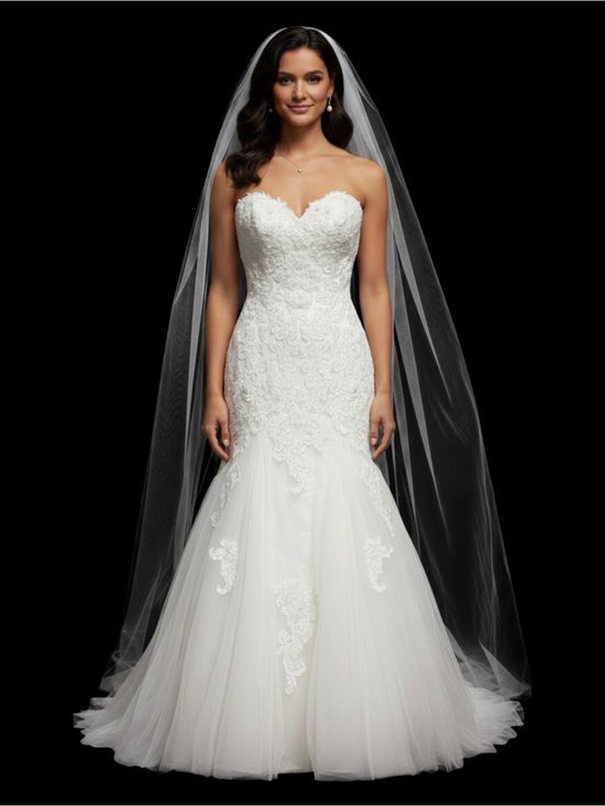 Camille La Vie Dresses & Skirts - Camille La Vie Ivory Strapless Mermaid Lace Beaded Wedding Dress Gown Size 10